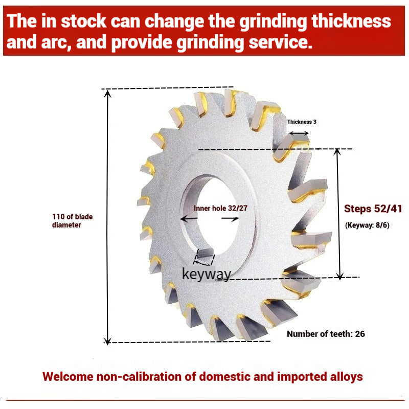 1057-Alloy three-face milling cutter can be customized tungsten steel 63 80 100 125 YW2 steel parts milling slot welding disk cutter Shandong Denso Pricision Tools Co.,Ltd.